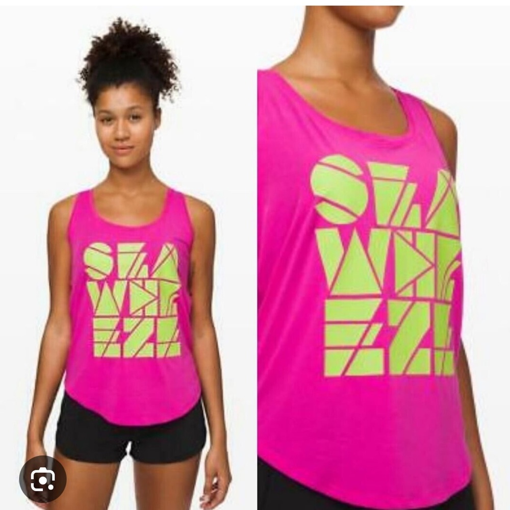 LULULEMON SEAWHEEZE neon tank size 8